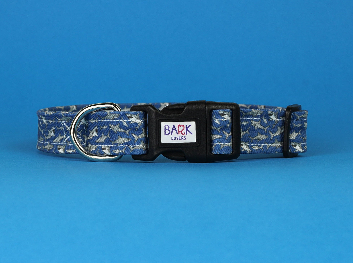 Blue Sharks Dog Collar