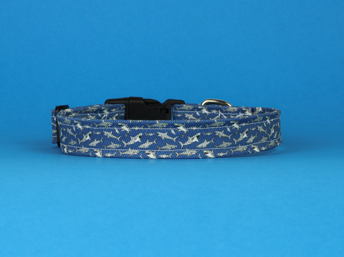 Blue Sharks Dog Collar