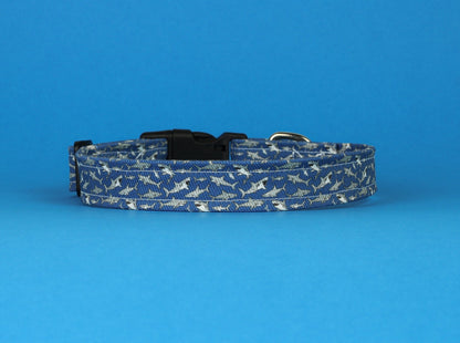 Blue Sharks Dog Collar