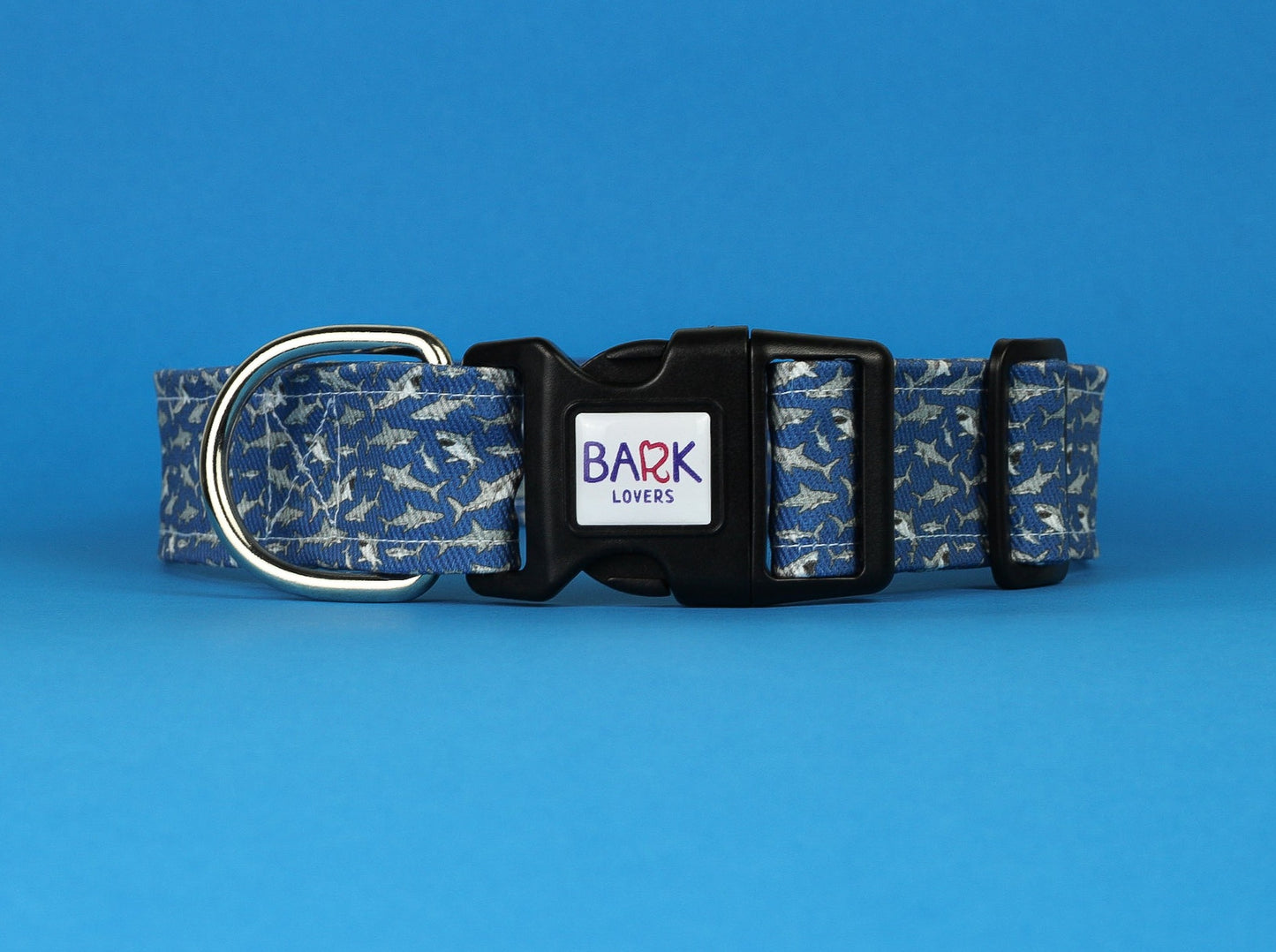 Blue Sharks Dog Collar