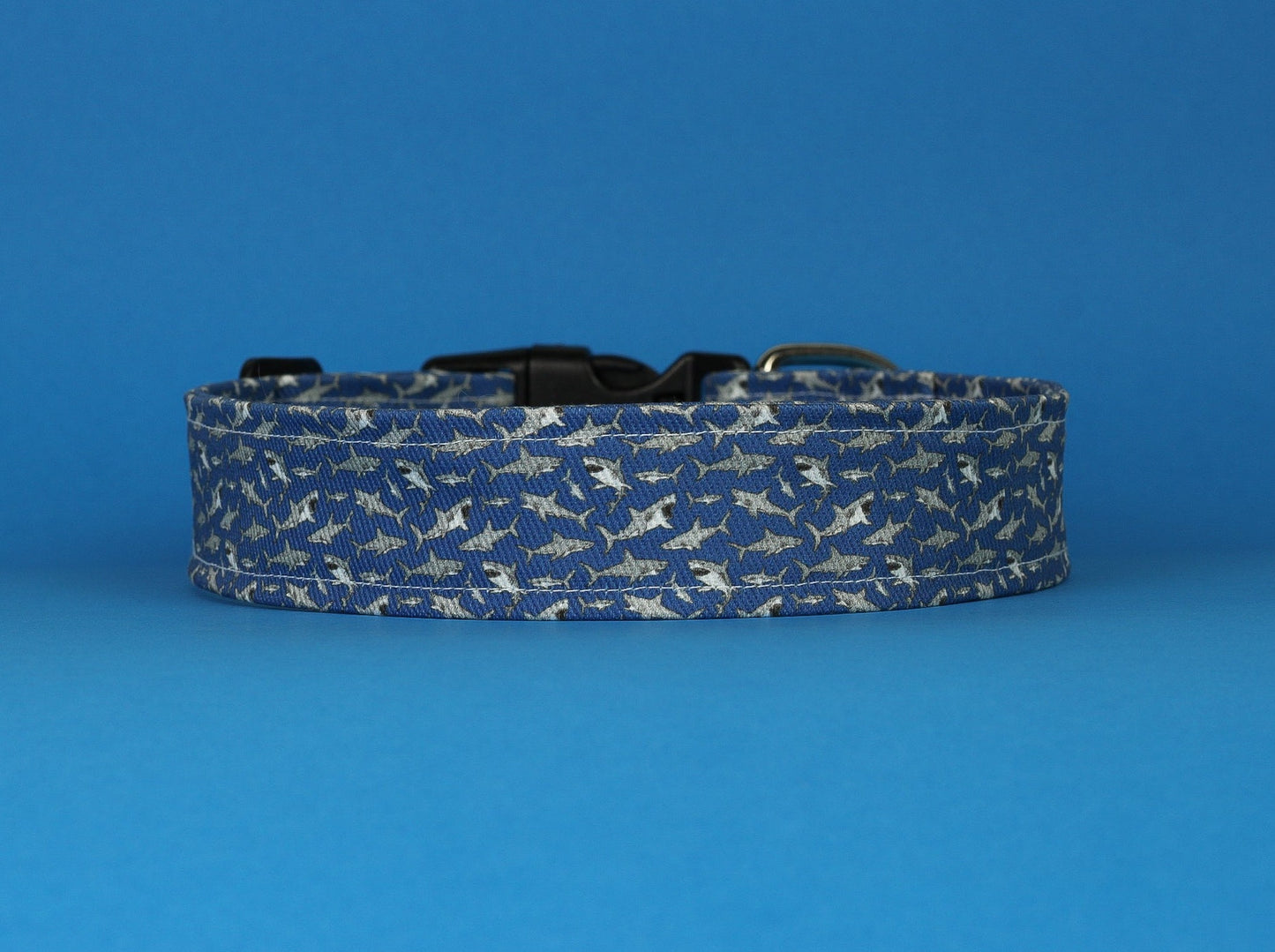 Blue Sharks Dog Collar