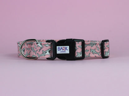 Pink Sharks Dog Collar