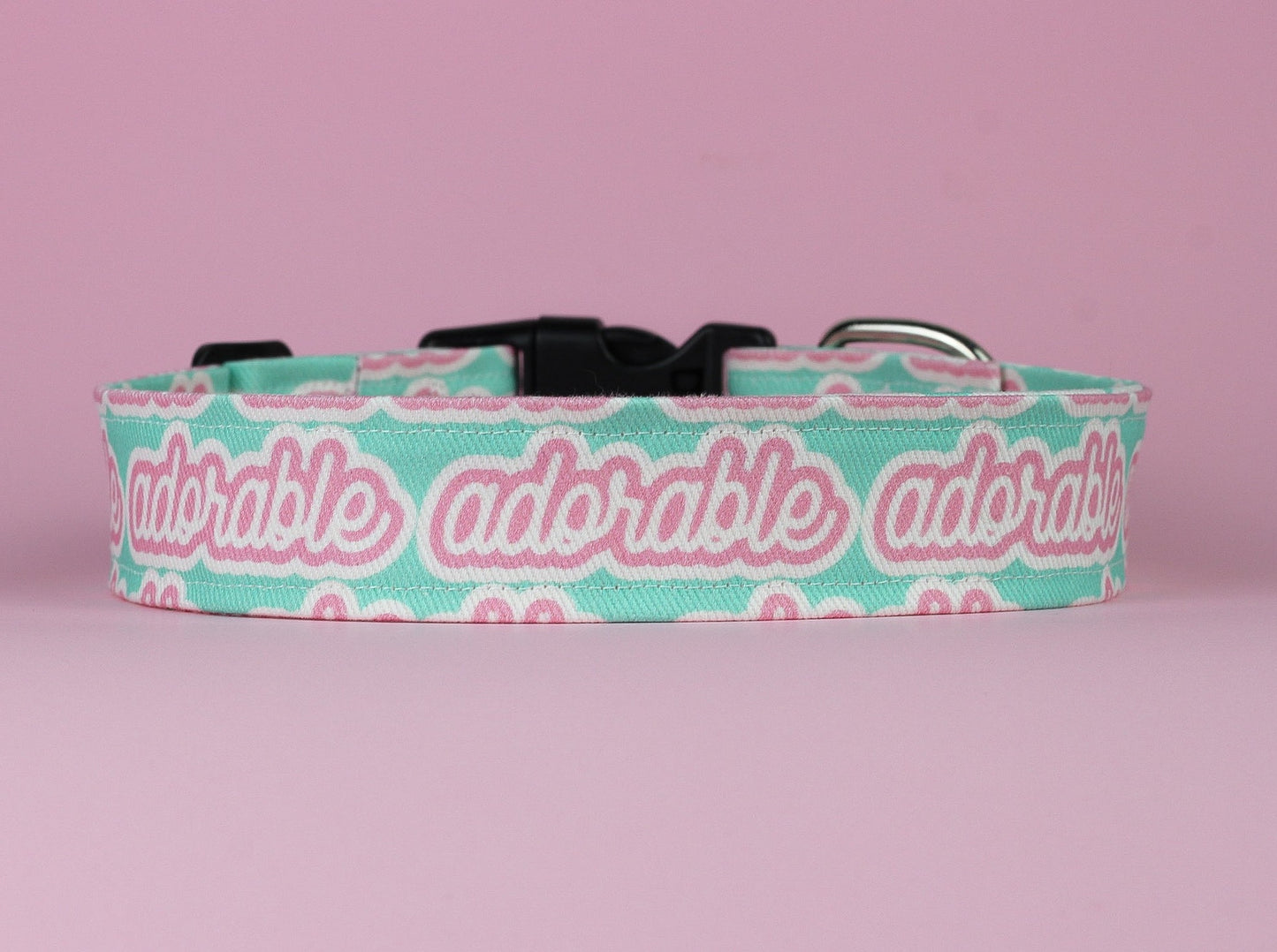 Adorable Pink and Aqua One Size Collar